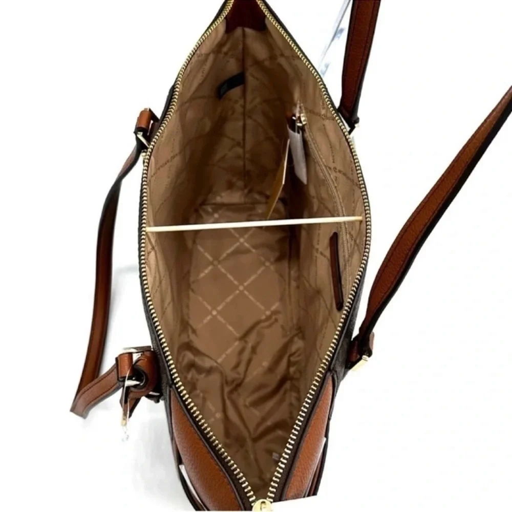 Michael Kors Large Charlotte Tote Bag Luggage Brown